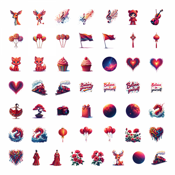 50pcs Dreamy Starry Sky Clouds Stationery Stickers Kids Decorative Stickers Celestial Elements Stickers Water Bottle Laptop Phone Toy Bag Notebook