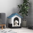 thumbnail image 2 of PawHut Outdoor Dog House with Windows for Miniature Dogs, Blue, 2 of 10