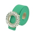 thumbnail image 1 of Cinturón de moda para mujeres INSPIRE CHIC de cuero sintético con hebilla de strass para jeans y pantalones 40.6x1.1" Verde, 1 of 6