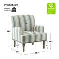 thumbnail image 6 of Farmhouse Wooden Upholstered Armchair Set of 2, Lounge Seat Nailhead Trim Wooden Legs for Home Bedroom in Blue, 6 of 6
