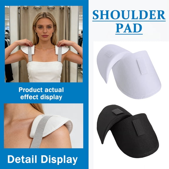 Shoulder Pads 1 Pair Sponge Shoulder Pads Sewing Set-in Shoulder Pads for Women Men Jacket T-Shirt Clothing Garment Accessories(Black)