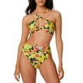 thumbnail image 3 of Bar III Women's Yellow Floral Chic High-Leg High-Rise Bikini Bottoms, 3 of 3
