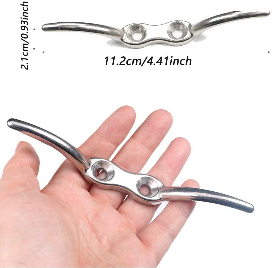 Rope Cleat Hook, 2 Pcs Flagpole Cleat Hook Stainless Steel Rope Fixing