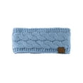 thumbnail image 2 of C.C Soft Stretch Winter Warm Cable Knit Fuzzy Lined Ear Warmer Headband, Denim, 2 of 4