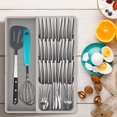 thumbnail image 3 of Cutlery Organizer in Drawer Detachable Cutlery Organizer Holder Tray Durable Cutlery Utensil Organizer Sturdy Silverware Organizer Storage Tray for Kitchen Drawer Holding Flatware, 3 of 10