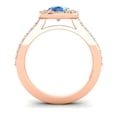 thumbnail image 4 of 1.35 Ct Natural Diamond Blue Topaz Gemstone Beautiful Engagement Ring for Women 14K Rose Gold Size 3 by Diamond-Capitals, 4 of 8