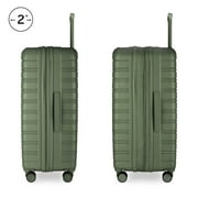 iFLY Fibertech 3.0 Matte Expandable Hardside Spinner 2-Piece Luggage Set, 20 Carry-On & 28 Checked Suitcase, Olive