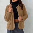 thumbnail image 5 of Sheghy Womens Denim Jacket Inspired Crew Neck Single Button Jacket - Solid Long Sleeve Winter Khaki XXXXL, 5 of 6