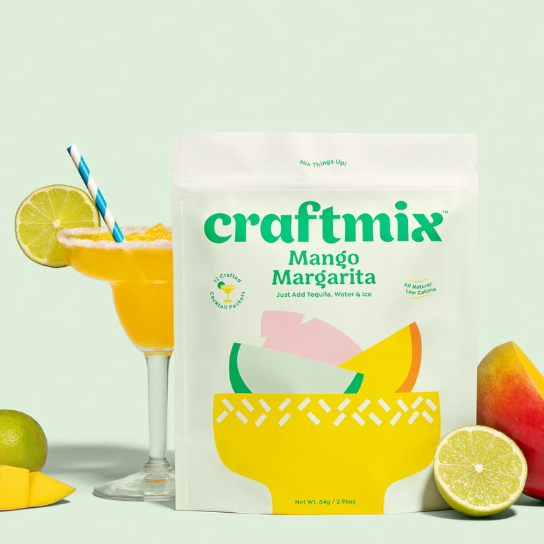 Craftmix Cocktail Mixers, Mango Margarita with Lime, 12 Pack