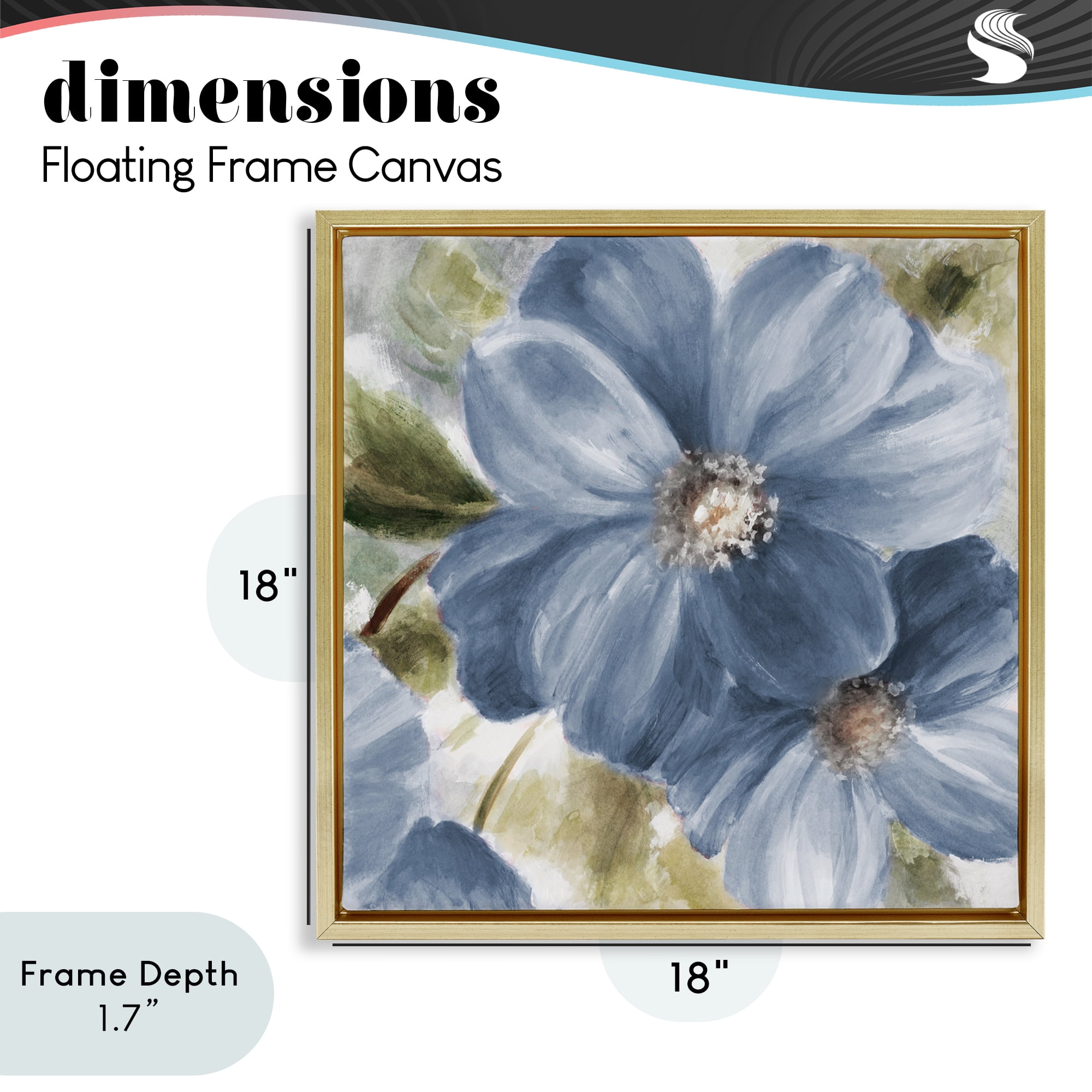 Stupell Industries Walk in Blue Beauty Gold Framed Floater Canvas Wall Art, design by Lanie Loreth