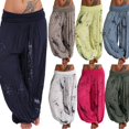 thumbnail image 3 of Women Boho Harem Pants Yoga Casual Baggy Hareem Pants Yellow M, 3 of 4
