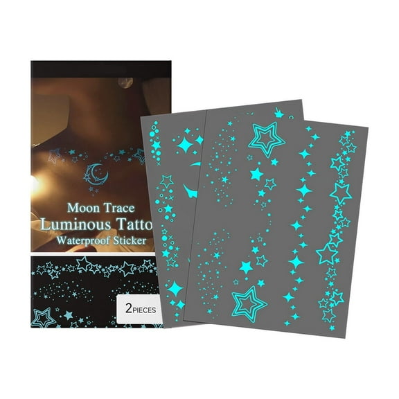 HHBEAUTY Neon Temporary Tattoos, Shimmer Designs Glow UV Neon Body Face Skin Tattoo Jewellery Tattoos Flash Fake Waterproof Tattoo Stickers for Kids Adults Body Art