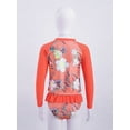 thumbnail image 3 of MSemis Girls Mermaid Swimsuit 2-Pieces Rash Guard Sets Bathing Suit, Size 3T-16 Coral Orange 8, 3 of 6