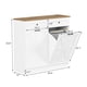 thumbnail image 5 of Tilt-out trash gabinete | kitchen gabinete con double hidden trash cans y 2 cajones | wood laundry hamper gabinete para laundry room, pantry, kitchen, o sala de estar (blanca), 5 of 7