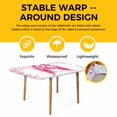 thumbnail image 4 of Pink Ribbon Table Cloths for 5 Foot Rectangle Tables, Wings Romantic Love Heart Flowers Vintage Patio Waterproof Elastic Fitted Tablecloths, Washable Rectangular Table Cover for Camping, 4 of 8