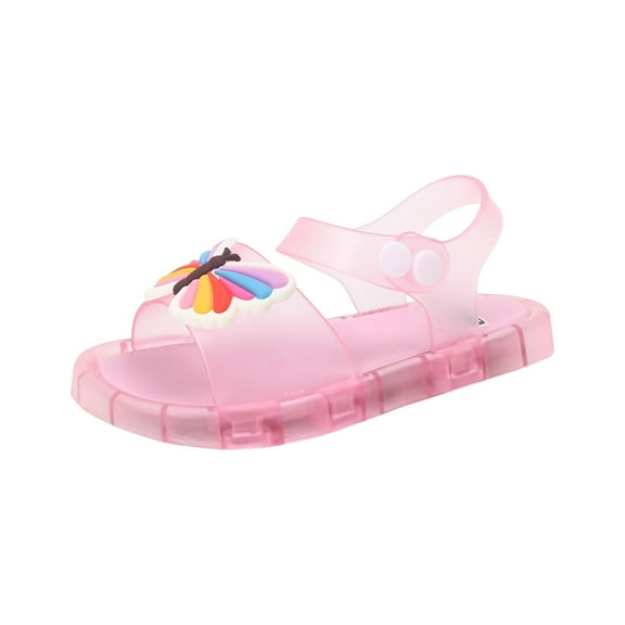 Gubotare Sandals for Girls Girls' Princess Style Jelly Sandals New Summer Non-Slip Princess Shoes (Pink,Size 8.5)