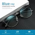 thumbnail image 3 of Gafas bloqueadoras de luz azul montura semimontada lentes transparentes UV para computadora y juegos, 3 of 7
