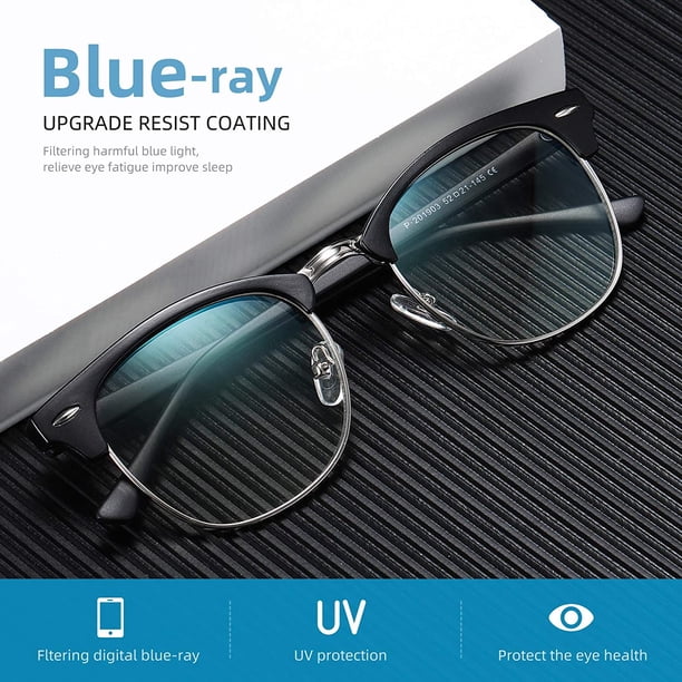 Blue Light Blocking Glasses Vintage Half Frame UV Clear Lens Anti Eyestrain Amazon.com: AOMASTE Blue Light Blocking Glasses Vintage Half  main image 2