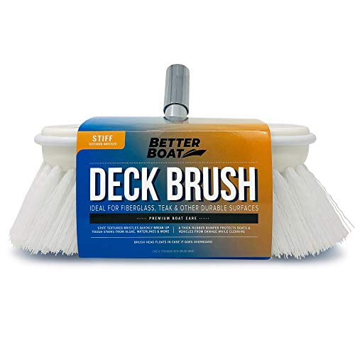 Better Boat Deck Brush Firm Stiff Bristle 8" Head Scrub Cleaning with