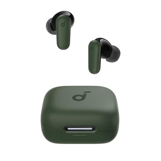 Soundcore P30i de Anker Auriculares con cancelación de ruido, cancelación de ruido fuerte e inteligente, graves potentes, tiempo de reproducción de 45 horas, estuche 2 en 1 y soporte para teléfono, IP