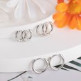 thumbnail image 2 of Alexcraft Small Huggie Hoop Earrings for Women 925 Sterling Silver Plated Hypoallergenic Cartilage Huggie Hoops Earrings for Men 3 Pairs, 2 of 6