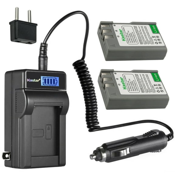 Kastar 2-Pack EN-EL9a Battery and LCD AC Charger Compatible with Nikon D5000 SLR Digital Camera, D40 SLR Digital Camera, D40X SLR Digital Camera, D60 SLR Digital Camera, D3000 SLR Digital Camera