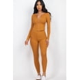 thumbnail image 2 of Ribbed Long Sleeve Top with Zip Front & Leggings Ensemble, 2 of 9