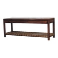 thumbnail image 3 of 47.2" Regency Woven Mango Wood Bench​ – Rustic Charm Meets Modern Utility, 3 of 8