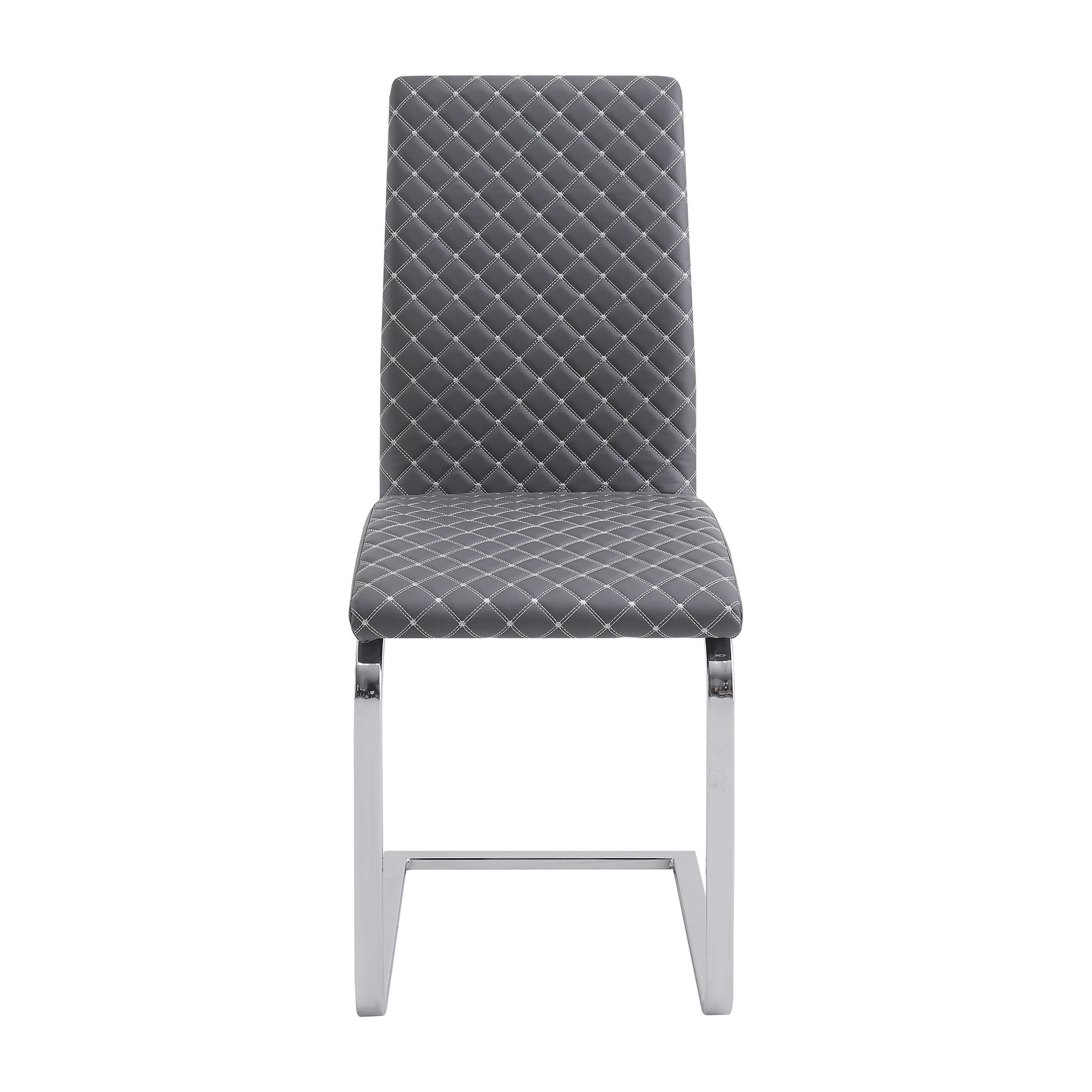 OakvillePark Nivo Modern Faux Leather Dining Chairs, Gray (Set of 2)