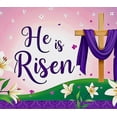 thumbnail image 4 of Easter Themed Decorative Background Banner with Cross Lily Elements He is Risen Party Decoration Easter Celebration Photography Props Church Event Decorations, 4 of 7