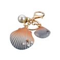 thumbnail image 2 of Women Bohemian Shell Keychain Hanging Decoration Portable Simple Design Keyring Shoulder Bag Key Holder Ornament Birthday Gift Grey, 2 of 9
