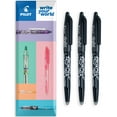 thumbnail image 1 of Pilot Frixion Heat/Friction Erasable Rollerball Pen FR7 - Medium Line 0.7mm Tip Nib - Wallet Pack of 3 - Black Ink, 1 of 4