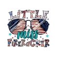 thumbnail image 2 of Girls' Patriotic 4th of July American Flag Fashion Glasses Graphic & "Little Miss Firecracker" Print 100% Cotton Loose Fit Casual Summer T-Shirt, Shirts for Girls, Vibrant Graphic Tee, Quality Pr, 2 of 7