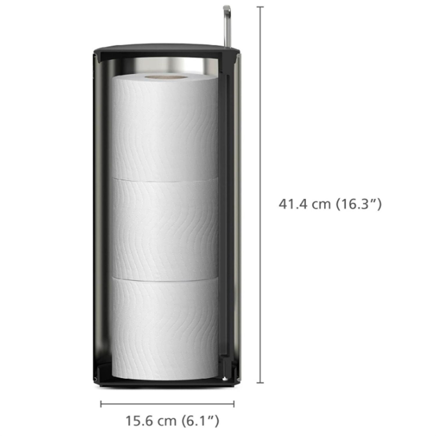 Stainless Steel Concealed Toilet Paper Holder Stand Storage with Lid, Hods up to 3 Rolls