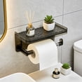 thumbnail image 6 of No Drill Toilet Paper Holder with Storage Shelf, Wall Mounted Tissue Roll Holder for Bathroom, Adhesive Installation, Clear Design, 6 of 6