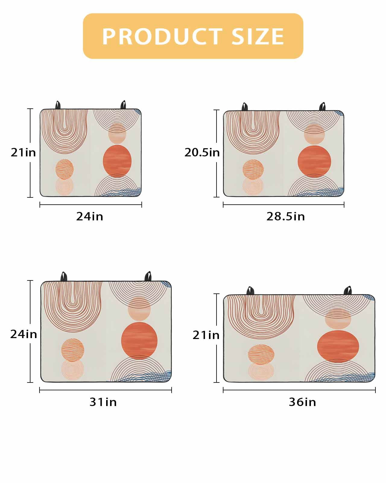 Large Induction Cooktop Protector Mat Bohemia Stove Top Covers for Electric Stove, Modern Abstract Art Sun Stripes Cycle Decorative Stove Burner Cover Mats, Glass Top Stove Cover