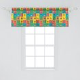 thumbnail image 2 of Ambesonne Colorful Window Valance, Cartoon Bugs in Square, 54" X 18", Multicolor, 2 of 3