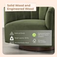 thumbnail image 2 of CHITA Mid Century Modern Swivel Accent Chair, Solid Wood Frame, Forest Green, Single, 2 of 15