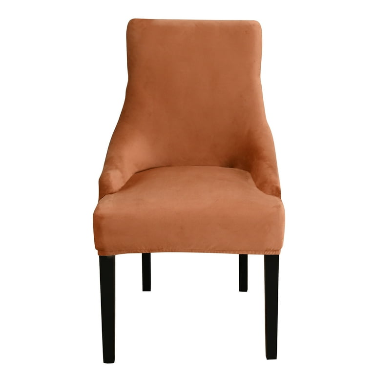 DYstyle Velvet Strecth Dining Arm Chair Cover Wingback Chair Slipcover