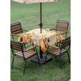 thumbnail image 3 of Outdoor Tablecloth with Umbrella Hole and Zipper, Orange Fall Square Table Cloth 60x60 Inch Waterproof Tablecloth, Thanksgiving Pumpkins Sunflower Yellow Picnic Table Cover for Patio Camping, 3 of 7