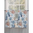 thumbnail image 5 of Blue Coastal Bathroom Window Curtain, Coral Shell Starfish Seahorse Summer Beach Light Filtering Coffee Kitchen Curtains, Bedroom Living Room Curtains 2 Panel 84"x54", 5 of 6