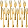 thumbnail image 1 of Stainless Steel Kitchen Dinner Forks 12-Piece Dinner Fork Set 7.3-inch Stainless Steel Table Forks Classic Flatware Silverware Sets Cutlery Utensils Dinnerware with Flower Edge -Gold, 1 of 6