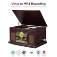 thumbnail image 3 of FEKTIK Tocadiscos Bluetooth 10 en 1, TOCADISCOS FEKTIK de 3 velocidades para vinilo con parlantes, convertidor de LP a MP3, CD, reproductor de casetes, radio FM, transmisión inalámbrica | Café, 3 of 5