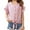 Pink, variant on Ruffle Sleeve Girls Solid Color V-Neck Casual Kids Blouse Button Tops