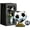 Black, variant on Soccer Ball Shaped Rotating Drinking Glass Cup, 10oz 360° Rotating Whiskey Glass with Gold Base, Gift for Soccer Fans Fathers & Partners