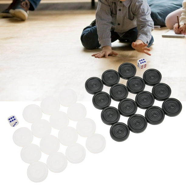 Ccdes 22mm Plastic Black White Backgammon Checkers Chips Pieces Set