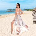 thumbnail image 6 of FORMRS Womens Beach Sarong Semi-Sheer Bikini Wrap Skirt Swimsuit Cover-ups, Purple Seashell, 6 of 7