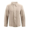 thumbnail image 3 of Zimjoy Mens Business Casual Dress Textured Button Down Long Sleeve Shirts Men Lightweight Solid Color Collared Mens Dress Shirts, Beige L, 3 of 4