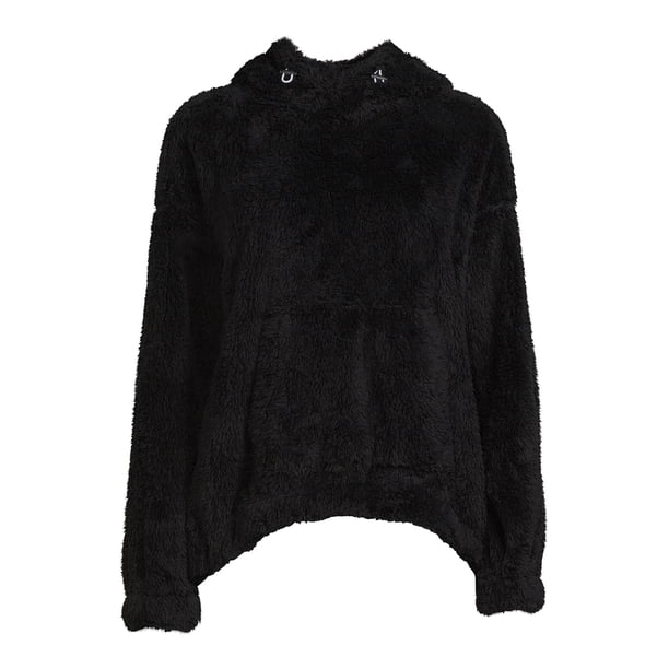 Athletic Works Women's Faux Sherpa Pullover Hoodie - Walmart.com