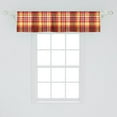 thumbnail image 2 of Ambesonne Orange Plaid Valance Pack of 2, Warm Palette Squares, 54"X12", Vermilion and Chestnut Brown, 2 of 4
